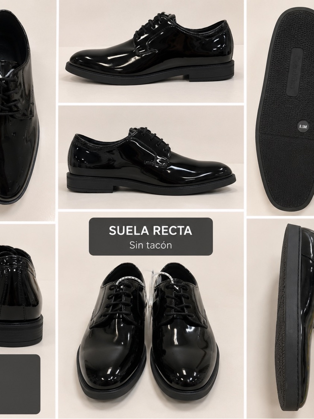 Calvin Klein Black Patent Leather Derby Shoes